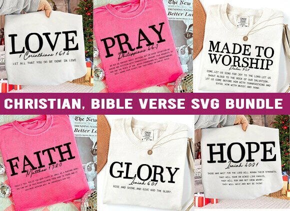 Christian Bible Verse Svg Bundle: Faith Graphics for T-Shirts