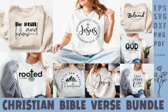 Christian Bible Verse SVG Bundle: Perfect for T-Shirt Designs and Graphics
