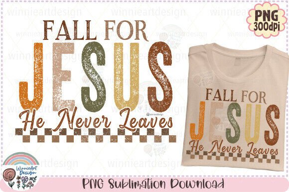 Fall for Jesus Christian Girl PNG: Perfect for T-Shirt Designs and Graphics